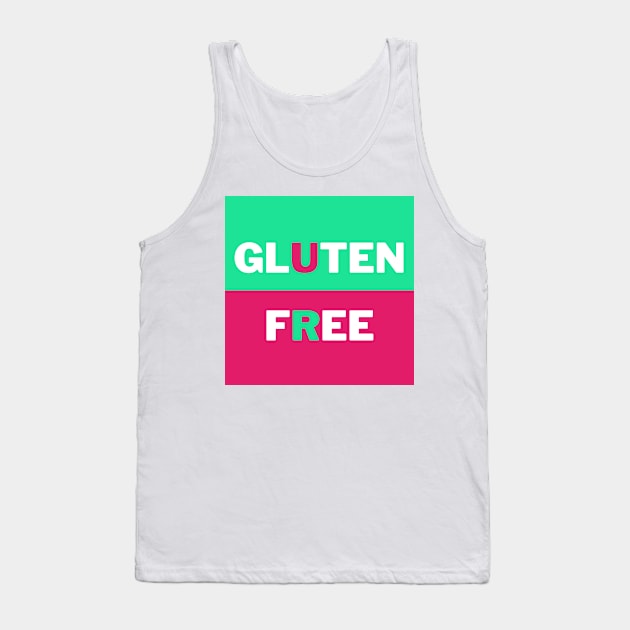 Gluten Free - Green & Fuschia Halves Tank Top by MoonOverPines